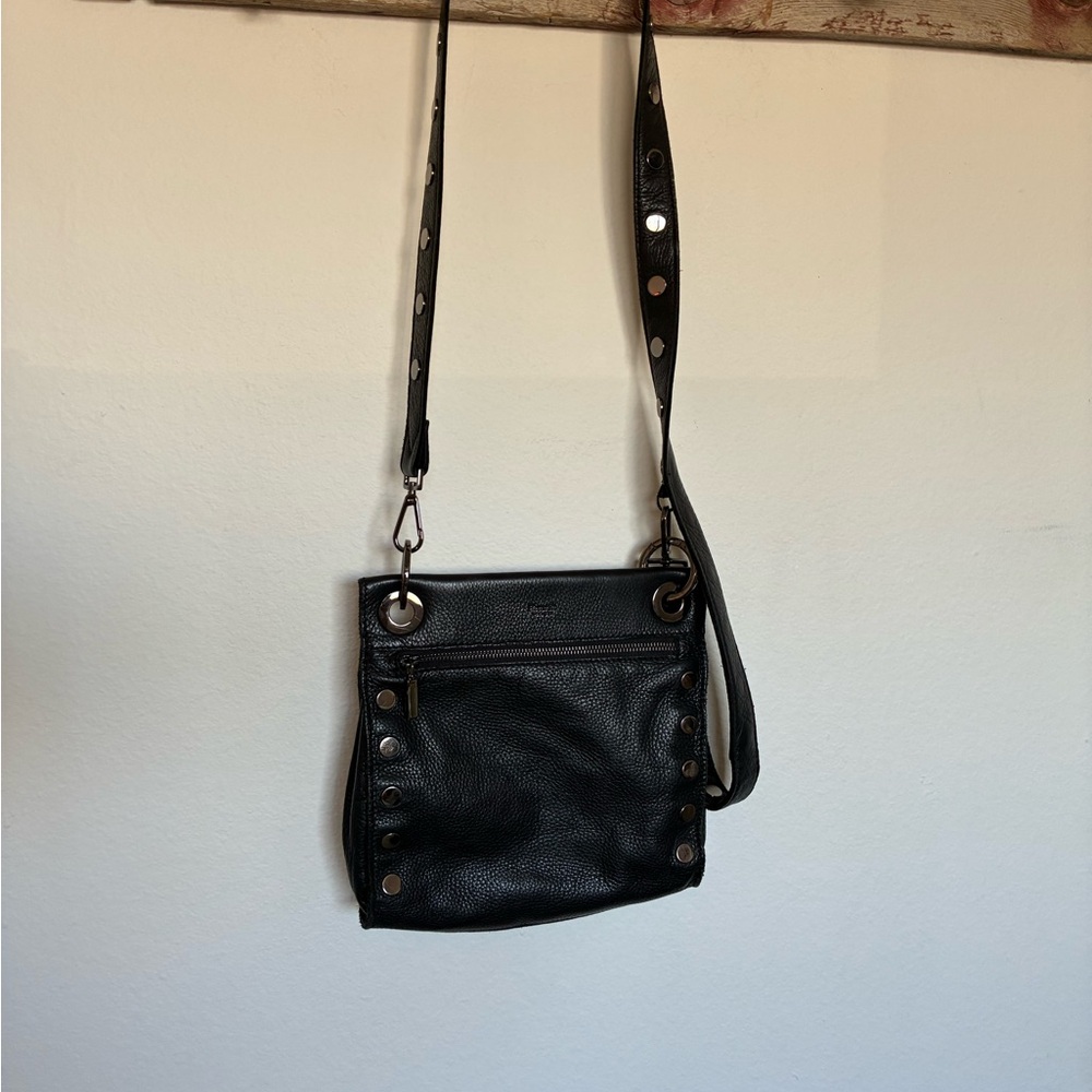 Hammitt Tony Medium Crossbody Studded Leather Bag in Black/Gunmetal - Picture 2 of 10